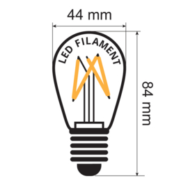 Led lamp 4 Watt filament 2000K - dimbaar