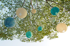 Lampion pakket blauw-wit babyshower - 18 lampionnen