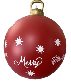 Grote kerstbal donker rood 60 cm - Merry Christmas