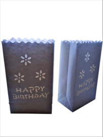 Candle bag Happy Birthday - 10 grote kaarsenzakken