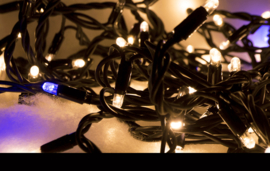 Kerstverlichting koppelbaar met blauwe fonkel 10 meter - 100 led lampjes