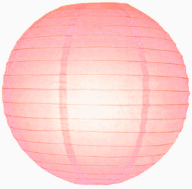 Lampion licht roze rijstpapier 35 cm