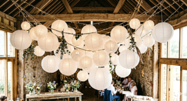 Witte lampion rijstpapier 20 cm