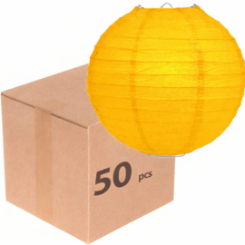 50 x donkergele papieren lampionnen van 50 cm