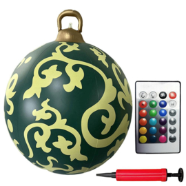 Grote kerstbal groen - met ledverlichting