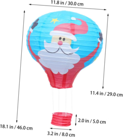 Lampion luchtballon kerstman - 30 cm