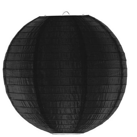 Nylon lampion zwart voor buiten - 35 cm