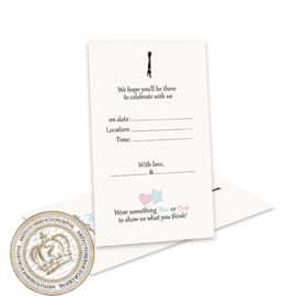 Baby Gender Reveal Party Invites GR084 (pakket 8 invites + Labels)