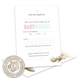 BSK004 - Babyshower invites invulkaarten (pakket 8 invites)