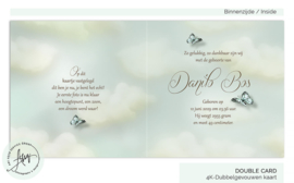 Geboortekaartje met babyfoto in bloemenkrans - GB263