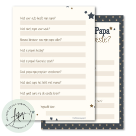 Wie kent mijn papa het beste? - (20 invulkaarten)