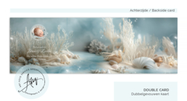 Zomers geboortekaartje met een zeeschelp - GB315