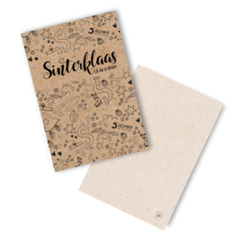 LMSK008 - Sinterklaaskaarten met wenskaarten met een kraft uitstraling