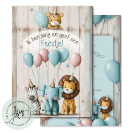 Kinderfeest  uitnodigingen  (8 Invulkaarten)