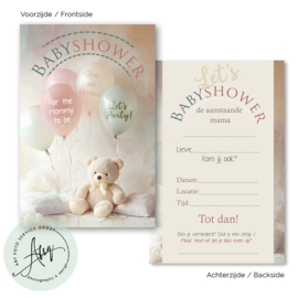 Babyshower uitnodigingen (8 Invulkaarten)
