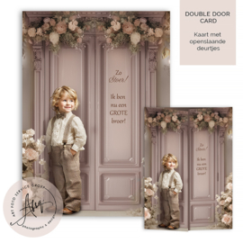 Nostalgisch geboortekaartje met een babykamer op zolder - GB610