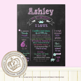 My 1st Birthday - Printable chalk board: CH064