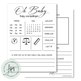 Baby Voorspellingen  - (20 invulkaarten)