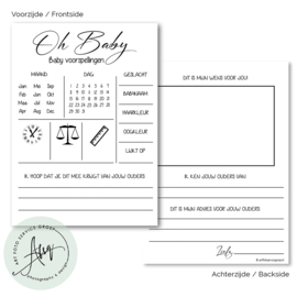 Baby Voorspellingen  - (20 invulkaarten)