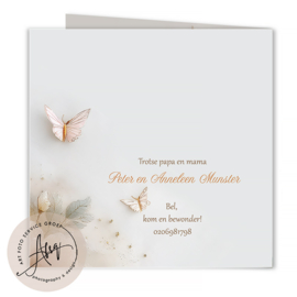 Geboortekaartje met een bloemen elfje -GZ016