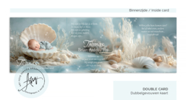 Zomers geboortekaartje met een zeeschelp - GB315
