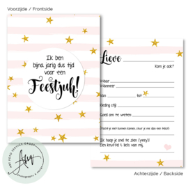Kinderfeest  uitnodigingen  (8 Invulkaarten)