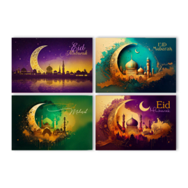 ASWK027 - Eid Mubarak wenskaarten Set