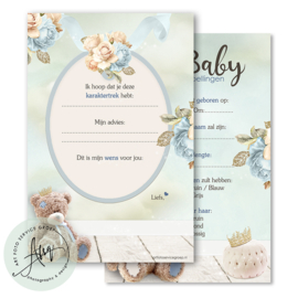 Baby teddy bear - Baby Voorspellingen  - (20 invulkaarten)