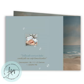 Maritiem Droom Geboortekaartje met Scheepswiel en Eigen Foto - GB061