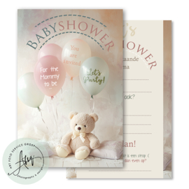 Babyshower uitnodigingen (8 Invulkaarten)