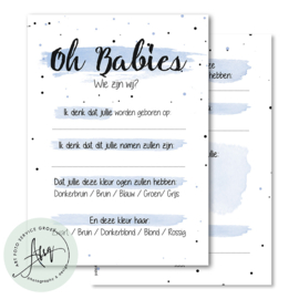 Oh baby (tweeling) - Baby Voorspellingen  - (20 invulkaarten)