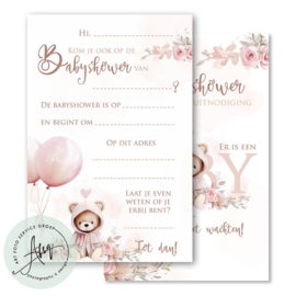Babyshower uitnodigingen (8 Invulkaarten)