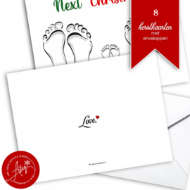 Zwangerschap Kerstkaarten – 8 Stuks Eén Design met Enveloppen - LMWK008