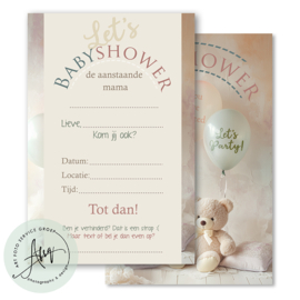 Babyshower uitnodigingen (8 Invulkaarten)