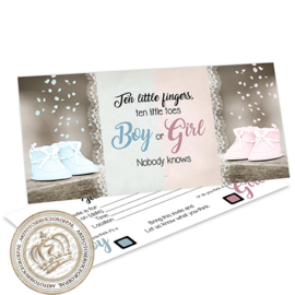 Baby Gender Reveal Party Invites GR348  (pakket: 12 invites)