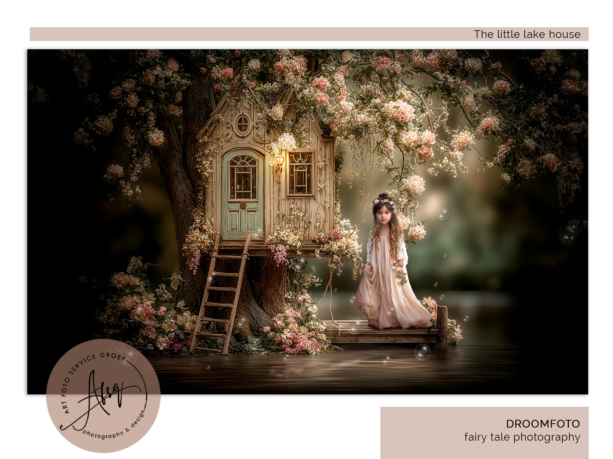 Digitale Droomfoto (Fine art) - The little lake house