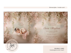 Droom Geboortekaartje met een bloemenschommel - GB577