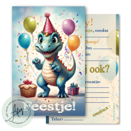 Kinderfeest  uitnodigingen  (8 Invulkaarten)