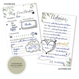 IVK002 - Gastenboek invulkaarten (set 20 stuks)