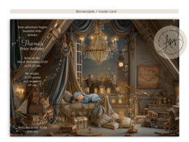 Peter Pan geboortekaartje met foto | Dubbele deurkaart - GB648A