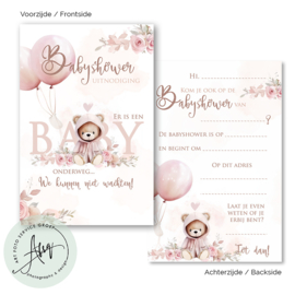 Babyshower uitnodigingen (8 Invulkaarten)