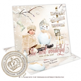 Sprookjes kerstkaart met foto CA089 Ivory