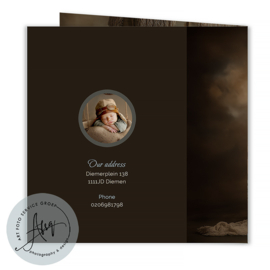 Nostalgisch geboortekaartje met foto met een ouderwetse luchtballon - GB319