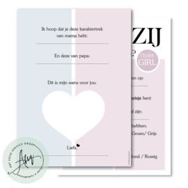 Hij of zij, Wat denk jij? - Baby Voorspellingen  - (20 invulkaarten)