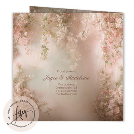 Droom Geboortekaartje met een bloemenschommel - GB577