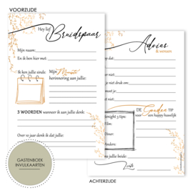 IVK001 - Gastenboek invulkaarten (set 20 stuks)