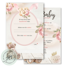 Baby teddy bear - Baby Voorspellingen  - (20 invulkaarten)
