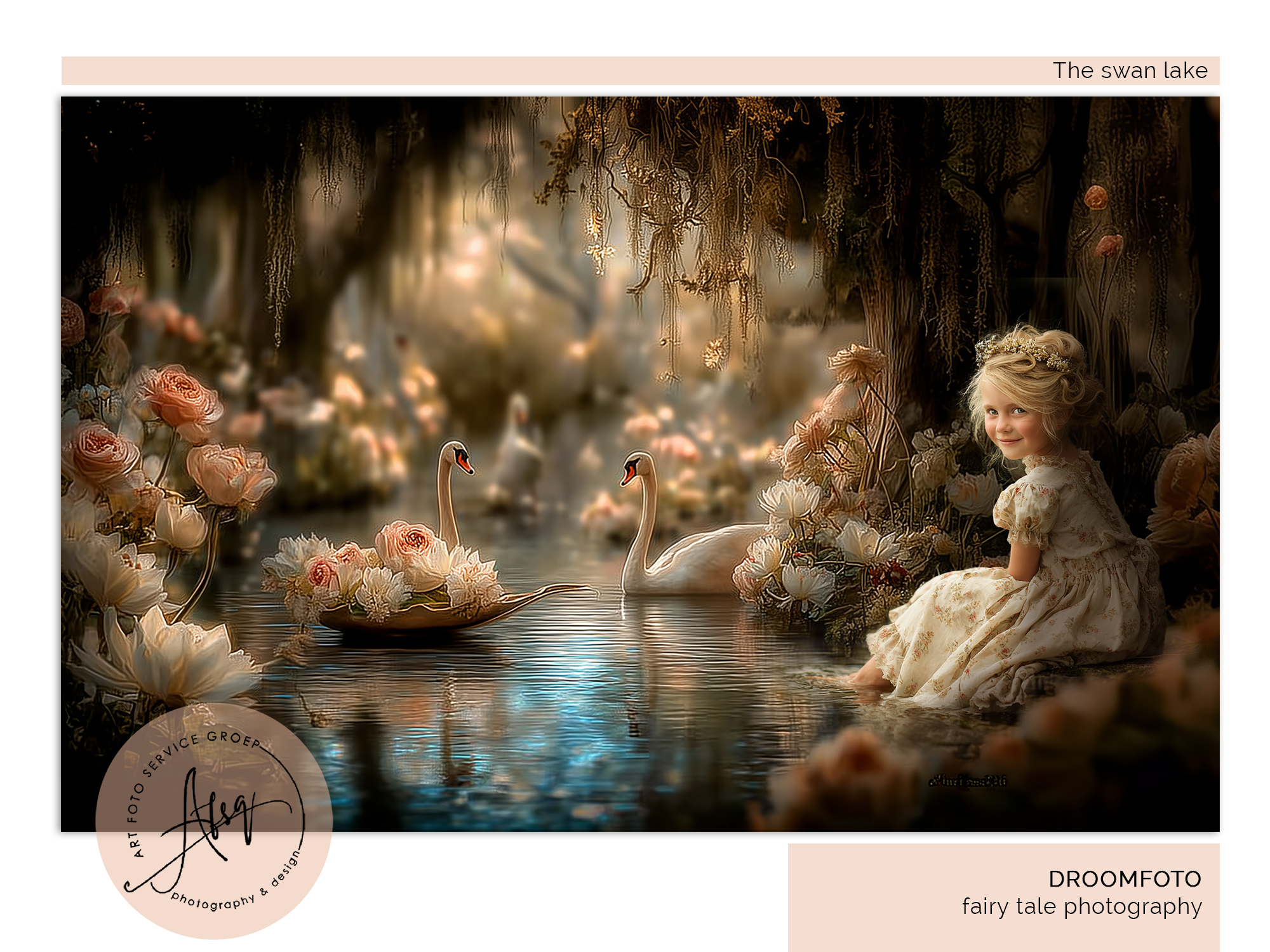 Digitale Droomfoto (Fine art) - The swan lake...