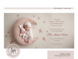 Droom Geboortekaartje met Maan en Sterren en Eigen Foto - GB063