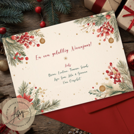 Natural Elegance – Kerstkaart met Eigen Foto